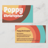 Groovy Moderne Retro Kleurrijke Curves Vet Vriende Visitekaartje (Voorkant / Achterkant)