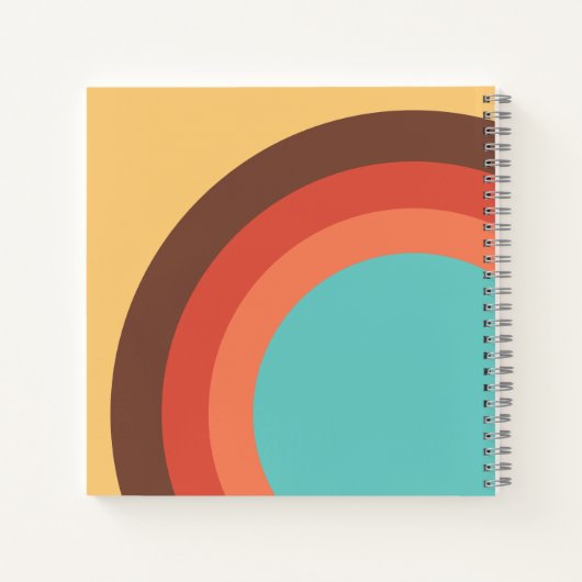 Groovy moderne retro vet curves gepersonaliseerd notitieboek (Achterkant)