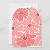 Groovy moderne roze daisy bruiloft uitnodiging (Achterkant)