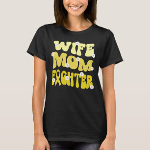 Groovy moeder vrouw vechter endometriose bewustzij t-shirt