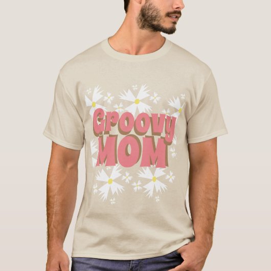 Groovy Moederdag mam Daisy T-shirt (Voorkant)
