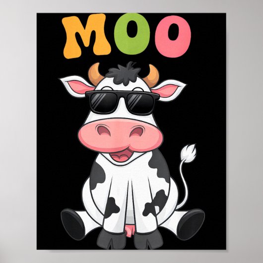 Groovy Moo Cow - Funny Farmer Cow Men Women Kids B Poster (Voorkant)