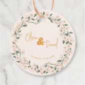 Groovy Mosterd Floral Wedding Bedankjes Labels (Achterkant)