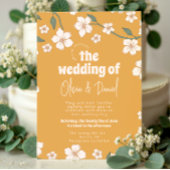 Groovy Mosterd Floral Wedding Kaart