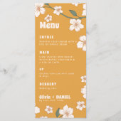 Groovy Mosterd Floral Wedding Menu (Voorkant)