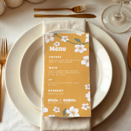 Groovy Mosterd Floral Wedding Menu