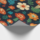 Groovy Mushroom & Flower Pattern Cadeaupapier (Hoek)