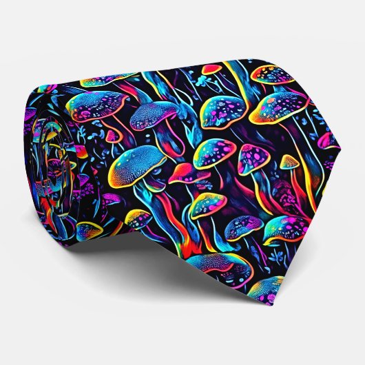 Groovy Mushrooms Patroon Stropdas (Opgerold)