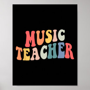 Groovy Music Teacher Team Teacher Terug naar schoo Poster