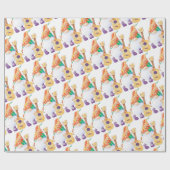 Groovy Musical Gnome Matte Wrapping Paper Cadeaupapier (Vlak)