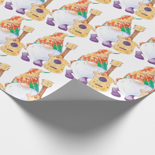 Groovy Musical Gnome Matte Wrapping Paper Cadeaupapier (Hoek)