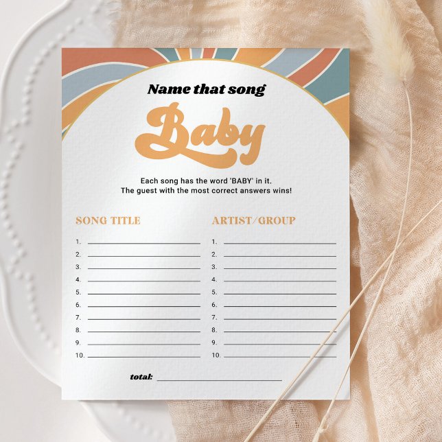 Groovy naam dat nummer Baby shower spel (Creator heeft geüpload)