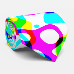 Groovy Neon Fluorescent Hippie Liquid Swirls Stropdas