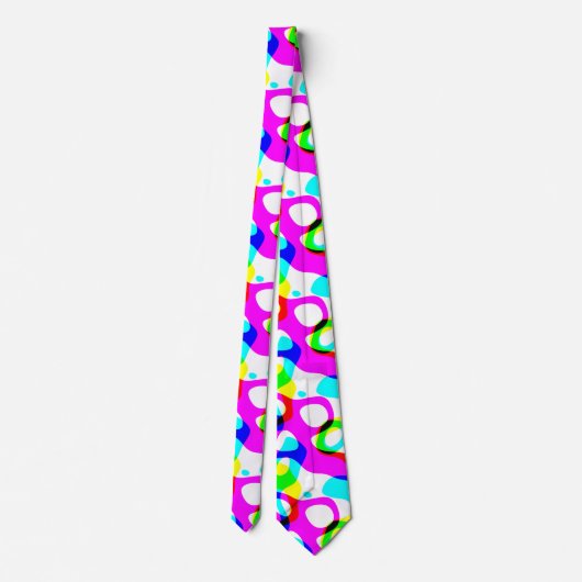 Groovy Neon Fluorescent Hippie Liquid Swirls Stropdas (Achterkant)
