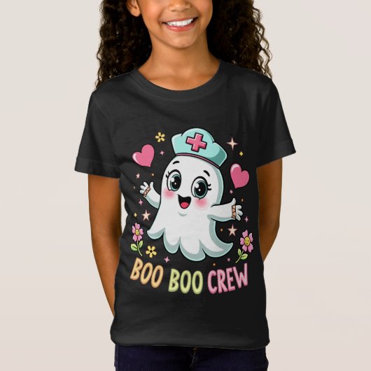 Groovy Nurse Boo Boo Crew Ghost Halloween Nursing T-shirt (Voorkant)
