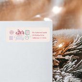 Groovy Nutcracker Retro Pastel Christmas Etiket