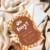 Groovy "Oh Boy!" Baby Shower Invitation 