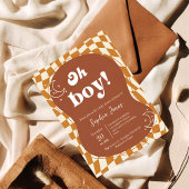 Groovy "Oh Boy!" Baby Shower Invitation 