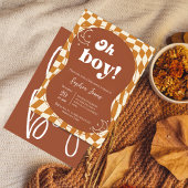 Groovy "Oh Boy!" Baby Shower Invitation 
