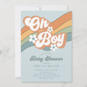 Groovy Oh Boy Baby shower Kaart (Voorkant)