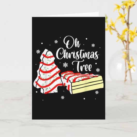 Groovy Oh Christmas Tree Cakes Debbie Becky Jen Ca Kaart (Gele Bloem)