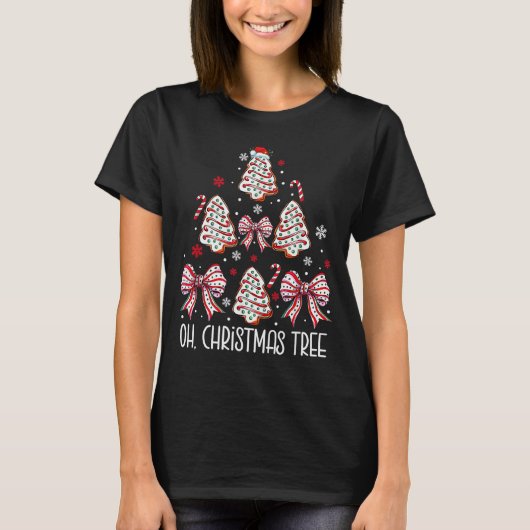 Groovy Oh Christmas Tree Cakes Debbie Becky Jen Ca T-shirt (Voorkant)