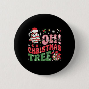 Groovy Oh Christmas Tree Cakes Funny Xmas Cake Lov Ronde Button 5,7 Cm