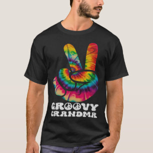 Groovy Oma Hand Vredesteken Hippie Tie Dye T-shirt