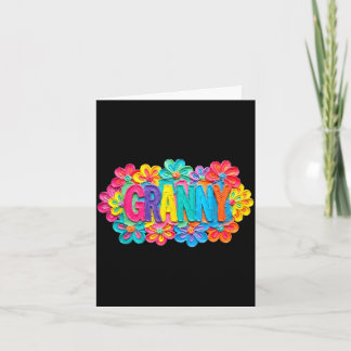 Groovy oma klei stijl kleurrijk bloemendesign kaart