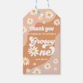 Groovy One 1e verjaardag Boho Daisy Favor Cadeaulabel (Voorkant)