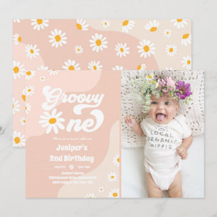 Groovy One 1e verjaardag Boho Floral Daisy Kaart