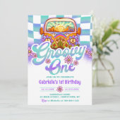 Groovy One 1e verjaardag Boho Floral Daisy Kaart (Staand voorkant)