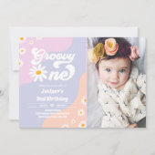 Groovy One 1e verjaardag Boho Floral Daisy Kaart (Voorkant)