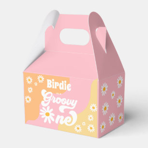 Groovy One 1e verjaardag Boho Retro Daisy Bedankdoosjes