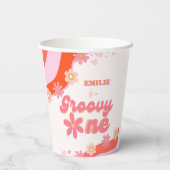 Groovy One 1e verjaardag Boho Retro Daisy Papieren Bekers (Achterkant)