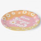 Groovy One 1e verjaardag Boho Retro Daisy Papieren Bordje (Gekanteld)