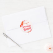 Groovy One 1e verjaardag Boho Retro Daisy Ronde Sticker (Envelop)