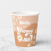 Groovy One 1st Birthday Retro Daisy Decor Papieren Bekers (Voorkant)