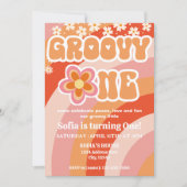 Groovy One Birthday Invitation Kaart (Voorkant)