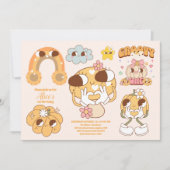 Groovy One Boho Daisy 1e verjaardagsfeestje Kaart (Voorkant)