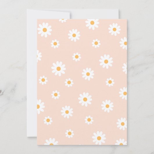 Groovy One Boho Daisy First Birthday Kaart (Achterkant)