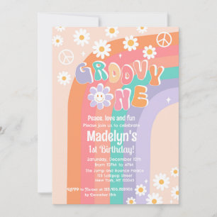 Groovy One Boho Daisy First Birthday Kaart