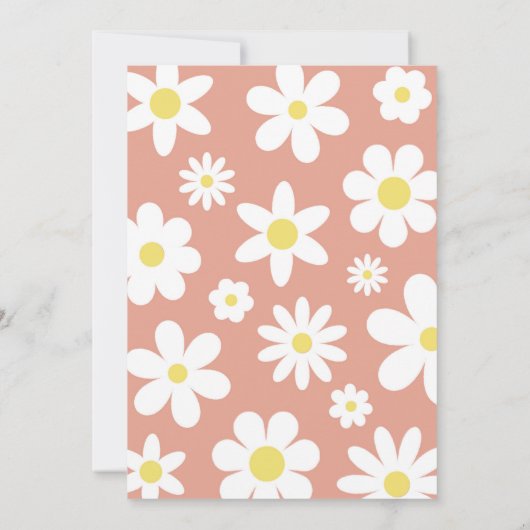 Groovy One Boho Retro Daisy 1e verjaardag Kaart (Achterkant)