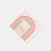 Groovy One Boho Retro Daisy 1e verjaardag Servet (Hoek)