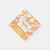 Groovy One Boho Retro Daisy Sunshine 1e Verjaardag Servet (Hoek)