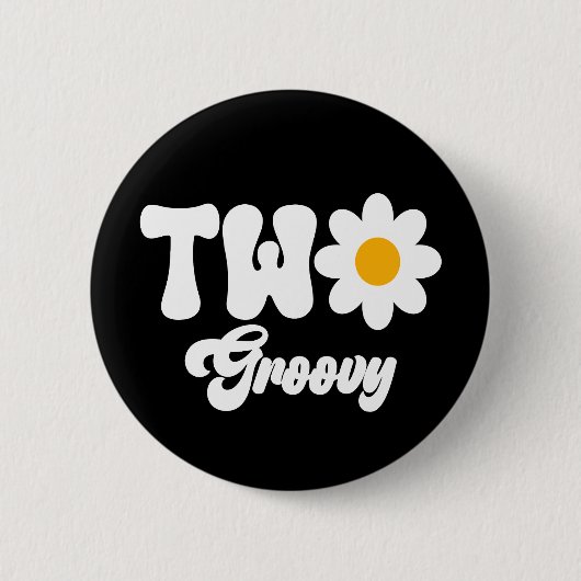 Groovy ONE Daisy 1e verjaardag Ronde Button 5,7 Cm (Voorkant)