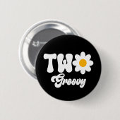 Groovy ONE Daisy 1e verjaardag Ronde Button 5,7 Cm (Voorkant /achterkant)