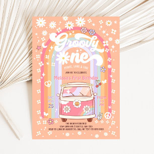 Groovy ONE Daisy Groovy Bus 1e Verjaardag Kaart
