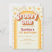 Groovy One First Birthday Invitation | Boho Daisy Kaart (Voorkant)