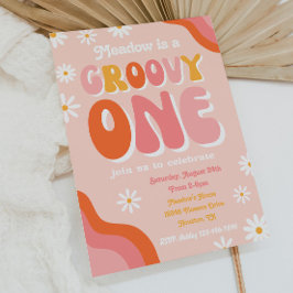 Groovy One First Birthday Invitation | |Groovy One Kaart